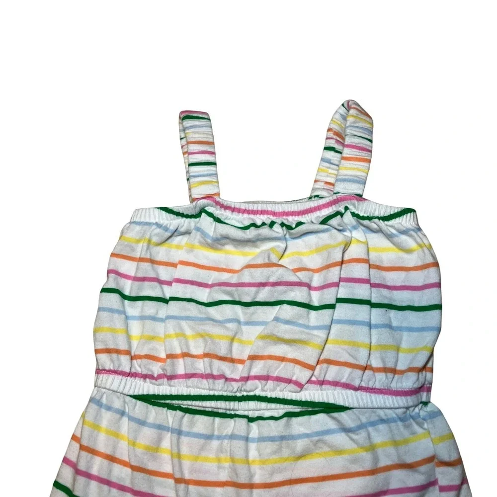 Old Navy Girls Size 4T Rainbow Stripe Sleeveless Romper Elastic Waist